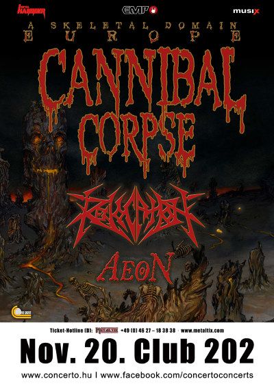 Revocation - November 20-án a Cannibal Corpse társaságában lépnek fel a Club 202-ben cannibal-corpse-flyer 20141031
