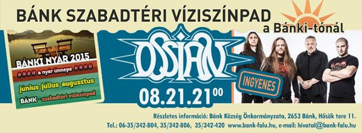 Ossian - Ingyenes koncert a Nógrád megyei Bánkon ossian-flyer 20150803
