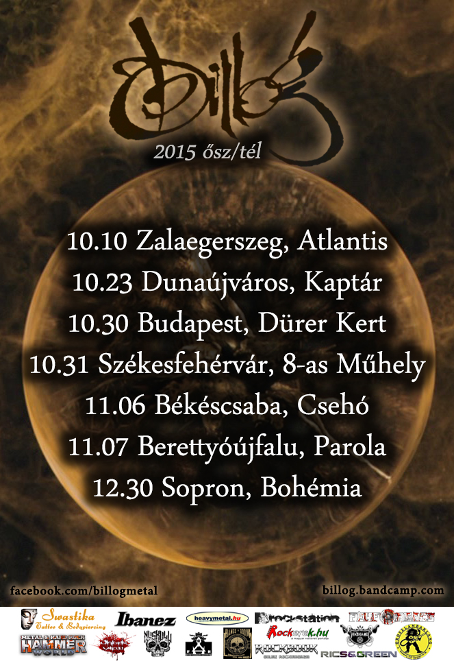 Billog - Zajlik az őszi/téli turné, de hamarosan új dal és klip is érkezik billog-flyer 20151015