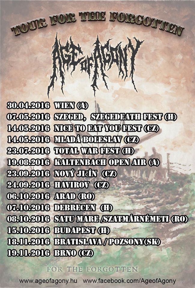 Age Of Agony - Az első világháború történetét dolgozta fel a zalaegerszegi banda age of agony flyer 20160229