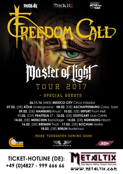 Freedom Call - A Master Of Light borítója és dallistája is megérkezett freedom call flyer 20160904
