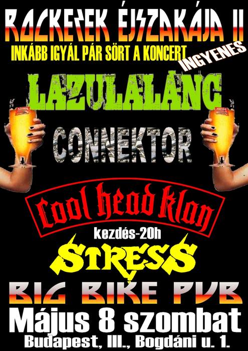 Rockerek éjszakája II – Cool Head Klan – Stress – Connektor – Lazulalánc