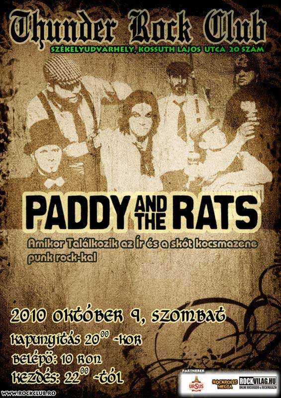 Steve Lee emlékest és Paddy and the Rats koncert - Thunder Rock Club