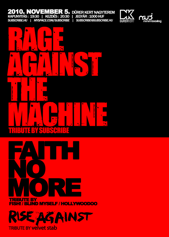 Rage Against The Machine Tribute a Dürer Kertben