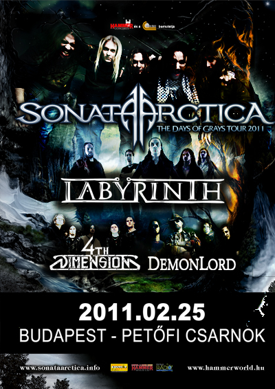 Sonata Arctica, Labyrinth, Demonlord és 4th Dimension a Pecsában