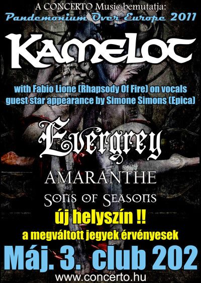 Kamelot és Evergrey koncert Budapesten
