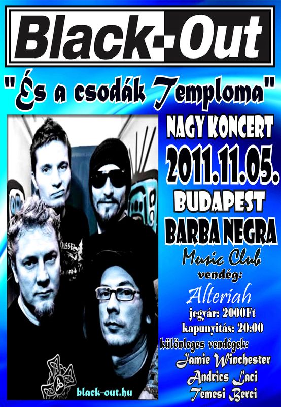 BLACK-OUT "És a Csodák Temploma” nagy koncert a Barba Negrában!