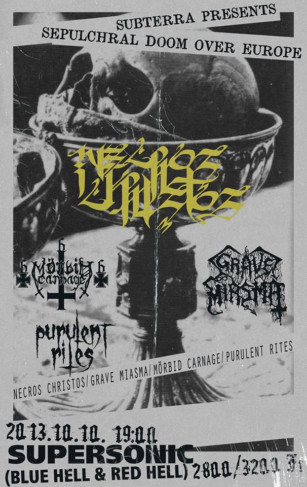 Necros Christos, Grave Miasma, Mörbid Carnage, Purulent Rites-Death/Doom zúzás a Kék Yukban!
