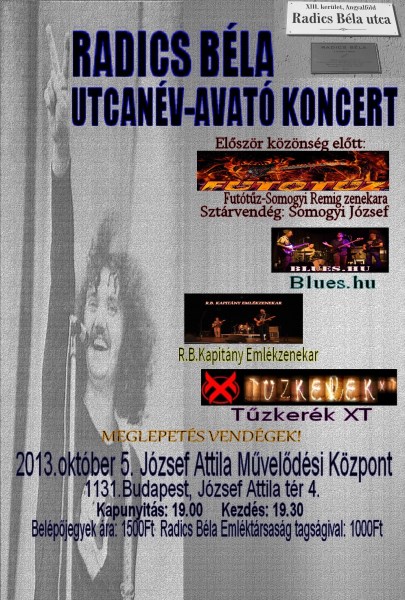 Radics Béla utcanév avató emlékkoncert