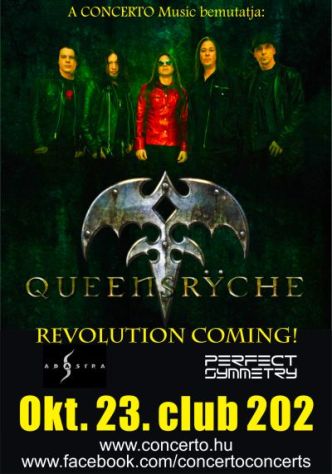 Queensryche - Október 23-án a Club 202-ben lép fel a legendás banda