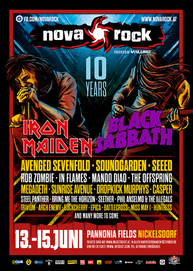 Nova Rock 2014 - Újabb fellépők: Iron Maiden, Megadeth, The Offspring stb.