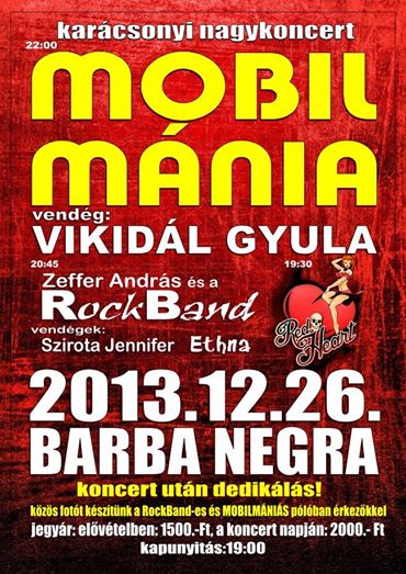 Mobilmánia - Karácsonyi nagykoncert a Barba Negrában