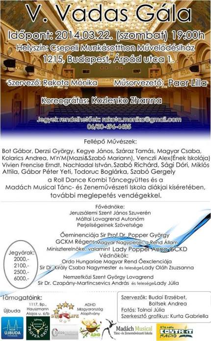V. Vadas Gála - Jótékonysági zenés est
