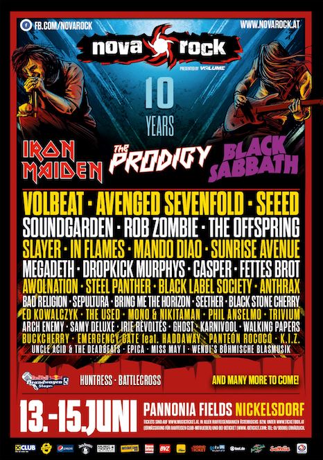 Nova Rock 2014 - Újabb fellépők: Black Label Society, Sepultura, Slayer stb.