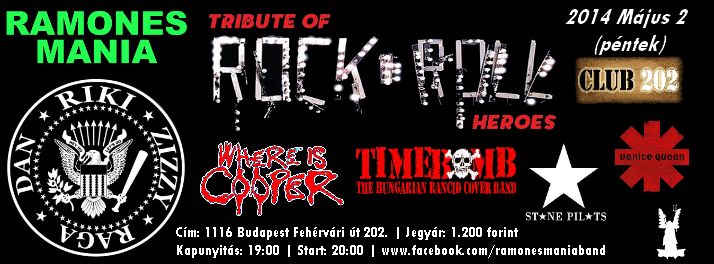 Tribute Of Rock'N'Roll Heroes a Club 202-ben