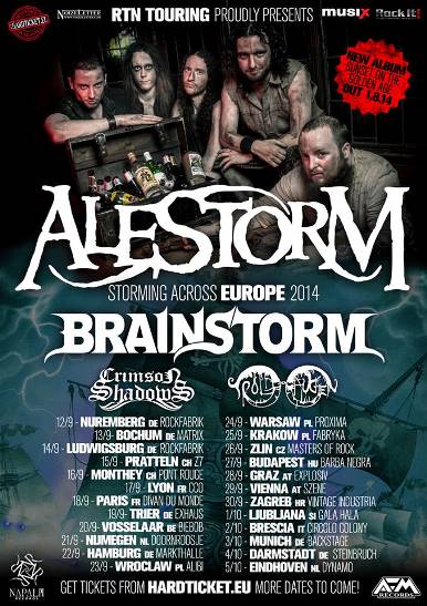 Alestorm - Ma este újra hazánkban a kalózok. Vendég: a Brainstorm, a Crimson Shadows és a Troldhaugen