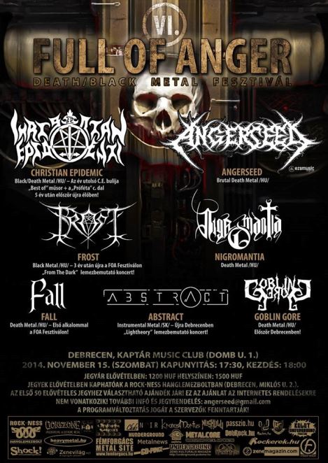 VI. Full Of Anger Death, Black Metal Fesztivál a debreceni Kaptár Music Club-ban