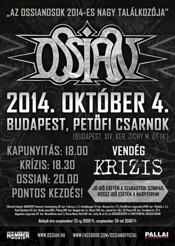 Ossian - Ma este a Pecsában lépnek fel, januártól pedig stúdióba vonulnak