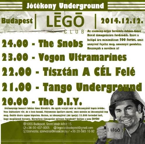 Jótékony Underground - Öt hazai zenekar, egy nemes célért