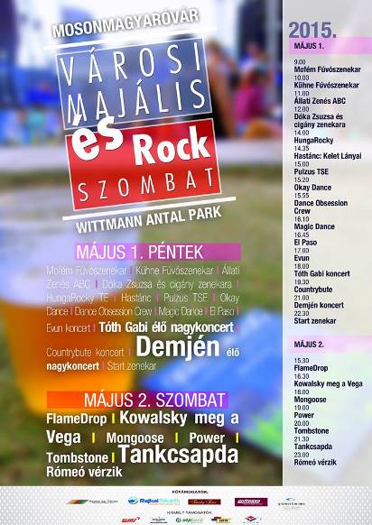 Majális Mosonmagyaróváron - Tankcsapda, Rómeó Vérzik, Tombstone, Power és még sokan mások