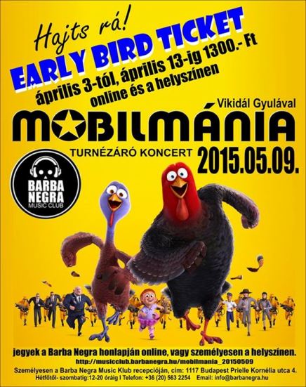 Mobilmánia - Április 13-ig kedvezményes, "early bird" jegyek kaphatók a májusi Barba Negrás koncertre