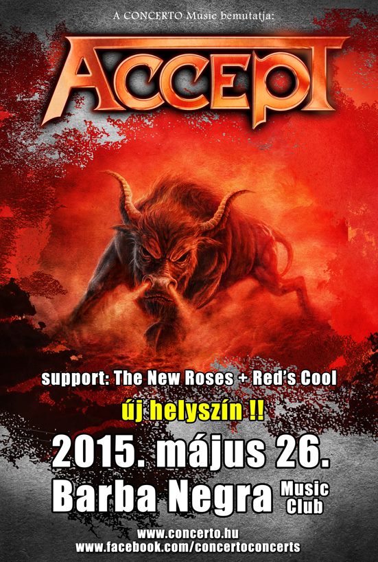 Accept helyszínváltozás: a Trackből a Barba Negra Music Clubba költözik a koncert