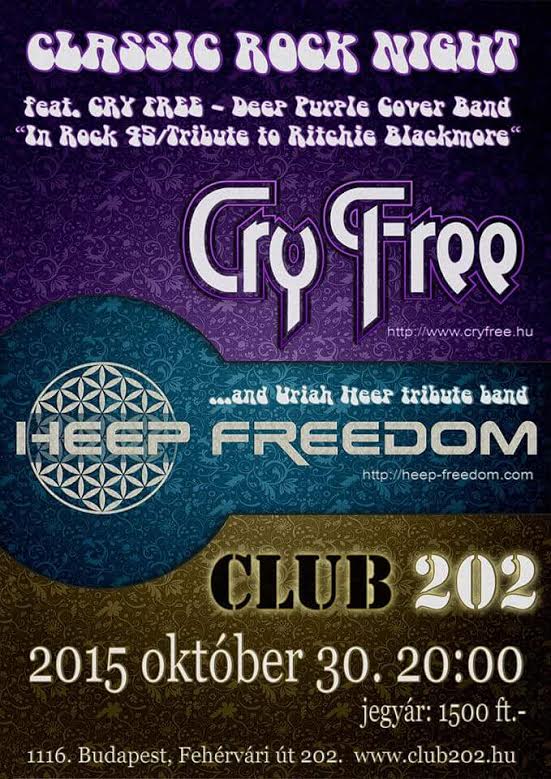 Deep Purple és Uriah Heep dalok pénteken a Club 202-ben