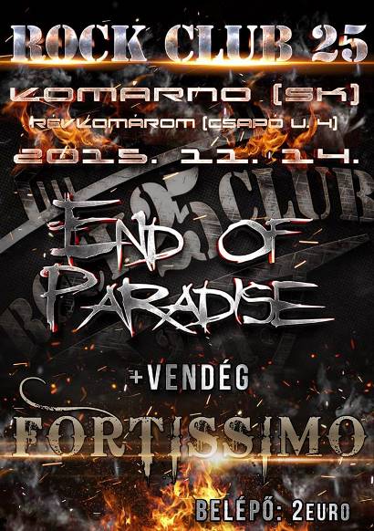 End of Paradise – November 14-én Révkomáromban zenélnek