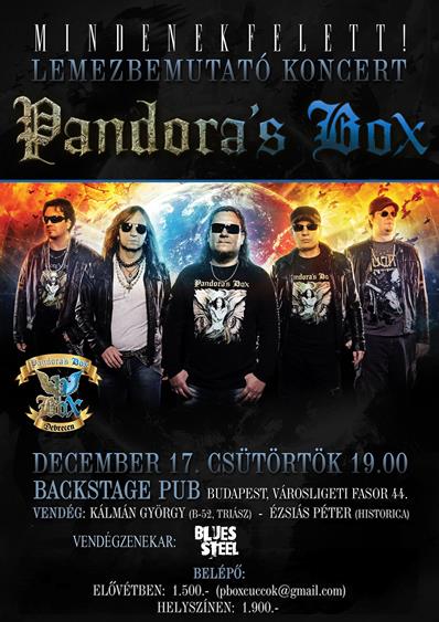 Pandora's Box - December 17-én lemezbemutató koncert a BackStage Pubban