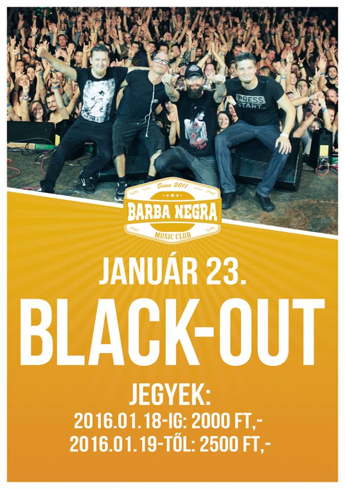 Black-Out - Január 23-án hagyományos évi nagy koncert a Barba Negrában