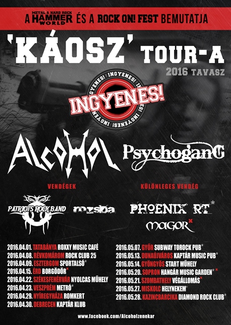 ’Káosz’ Tour-a 2016 - Április elsején indul az ingyenes tavaszi turné! - Első állomás: Roxxy Music Café, Tatabánya