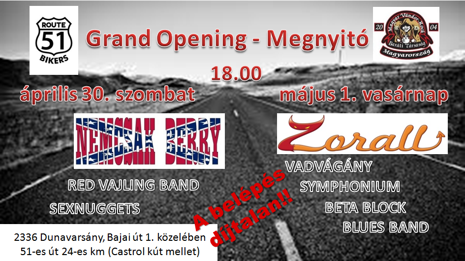 Ingyenes Grand Opening ma és holnap Dunavarsányban – Zorall, Nemcsak Berry és még sokan mások