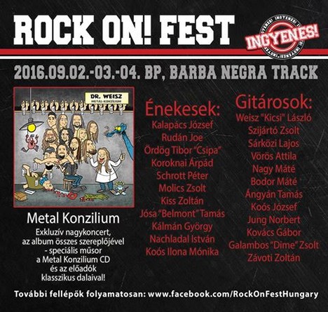 Dr. Weisz - A Rock On! Fest 2016 keretében bemutatásra kerül a Metal Konzílium