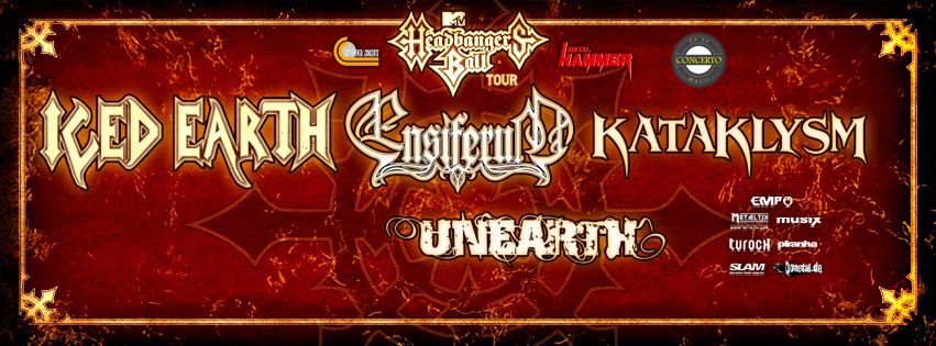 Iced Earth, Ensiferum, Kataklysm és Unearth a decemberi Headbanger's Ball turnén