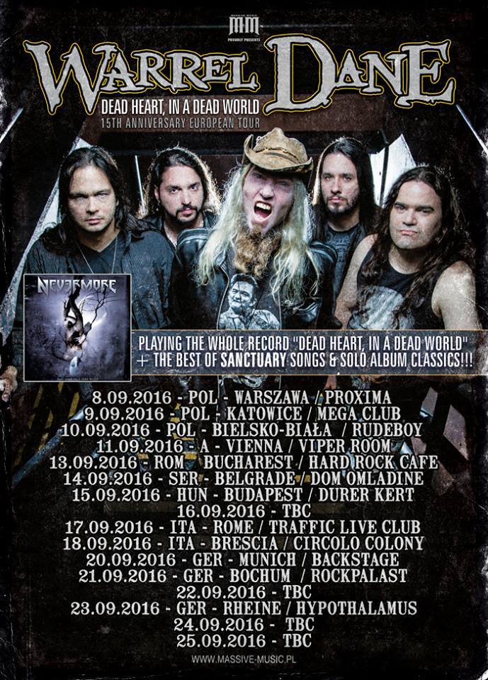 Warrel Dane - Szeptemberben Budapesten lép fel a Nevermore és a Sanctuary énekese