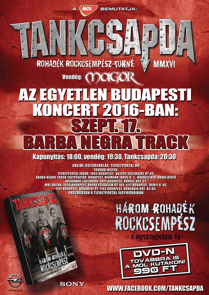 Tankcsapda - Az év egyetlen budapesti koncertje most szombaton a Barba Negra Trackben