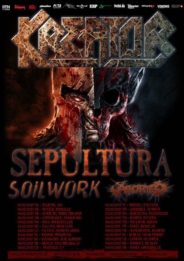 Kreator - Klippremier - Gods Of Violence kreator flyer 20161015