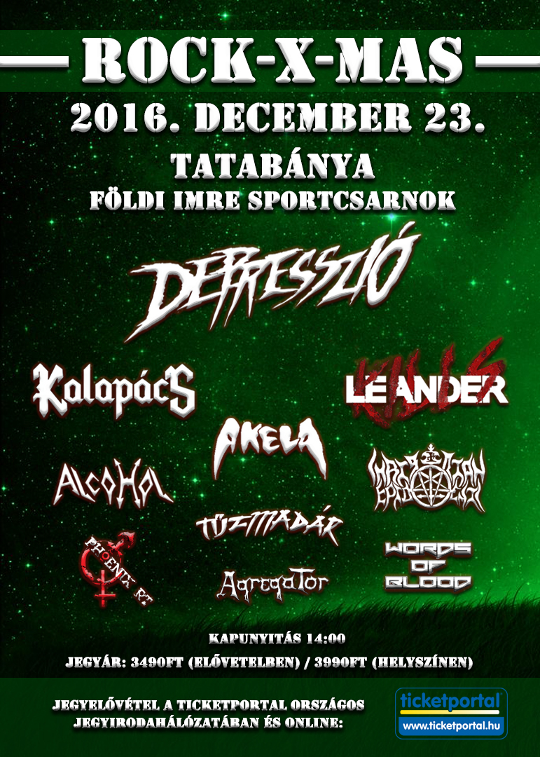 ROCK-X-MAS Tatabánya - 10 banda egy napon, teljes a fellépők listája!