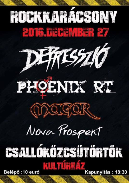 Depresszió, Phoenix RT, Magor, Nova Prospect – RockKarácsony Felvidéken