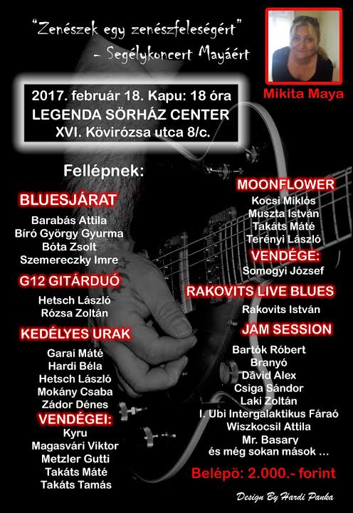 Zenészek egy zenészfeleségért! - Jótékonysági koncert Mayáért