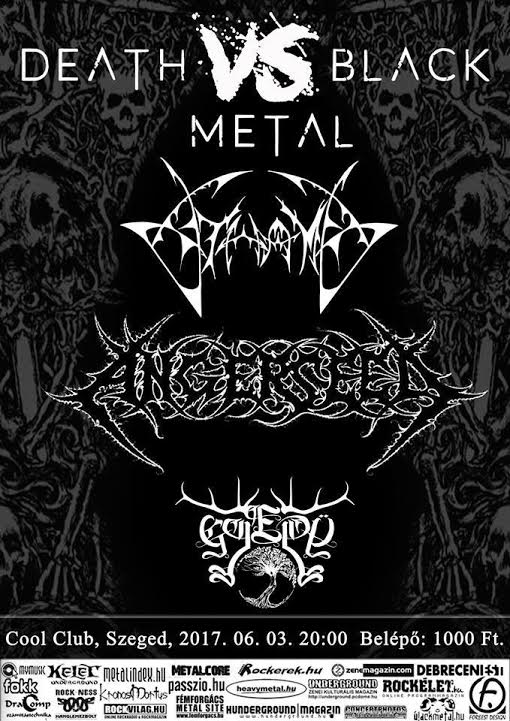 Death vs. Black Metal a szegedi Cool Clubban (ATHAME + ANGERSEED + GYEPŰ)