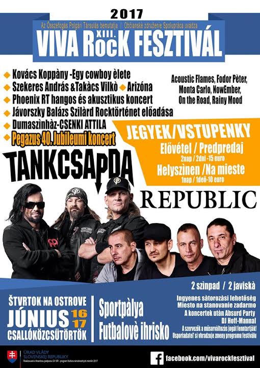 VIII. Viva Rock Fesztivál – Csallóközcsütörtök – Jön a Tankcsapda, a Republic és még sokan mások!