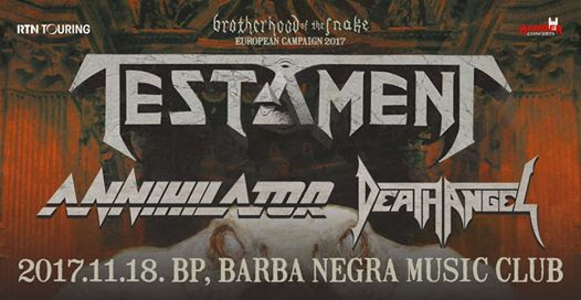 Testament, Annihilator és Death Angel együtt novemberben Budapesten!