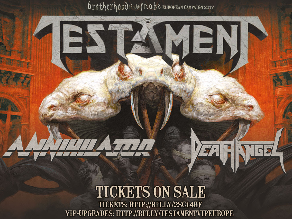 Testament, Annihilator, Death Angel - elindult a jegyértékesítés / találkozz a Testament tagjaival!
