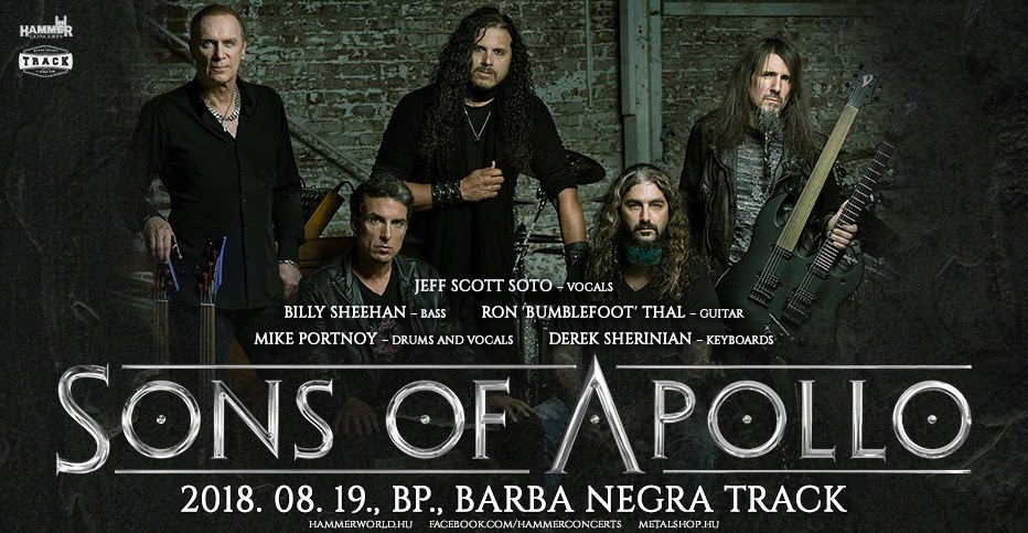 A Hammer Concerts és a BARBA NEGRA bemutatja: SONS OF APOLLO BUDAPESTEN!