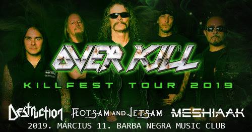 Overkill - Jövő márciusban a Destruction és a Flotsam And Jetsam társaságában zúznak a Barba Negrában