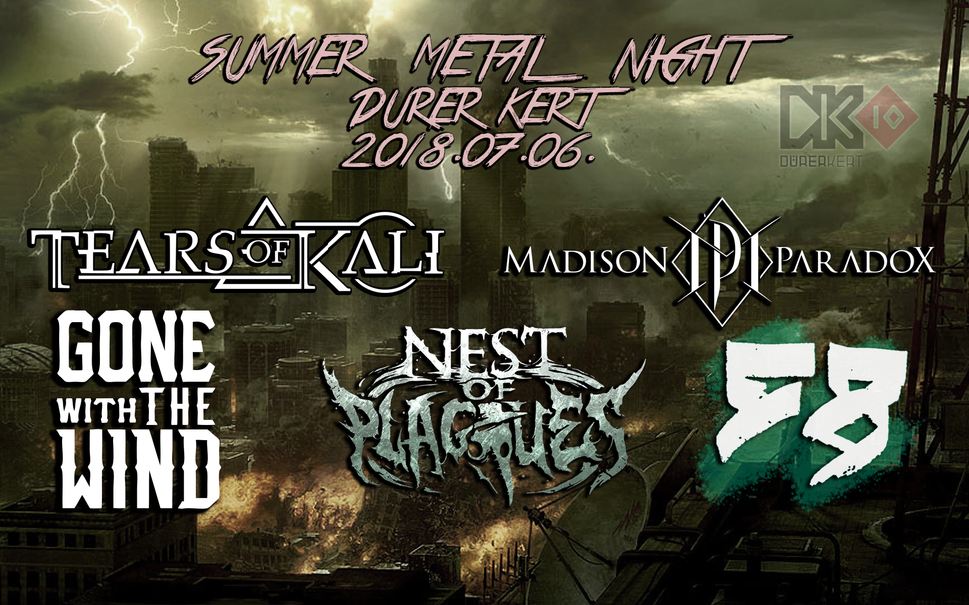 Summer Metal Night - 5 remek hazai modern metal és metalcore csapat tart egy hatalmas nyári zúzdát a Dürer Kertben