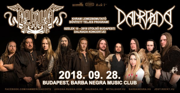 Arkona lemezbemutató és Dalriada Szelek 10 éves születésnapi közös koncert a Barba Negrában