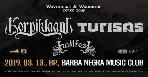 Tavaszi folk metal ünnep: A Korpiklaani - Turisas - Trollfest hármas érkezik márciusban Budapestre!