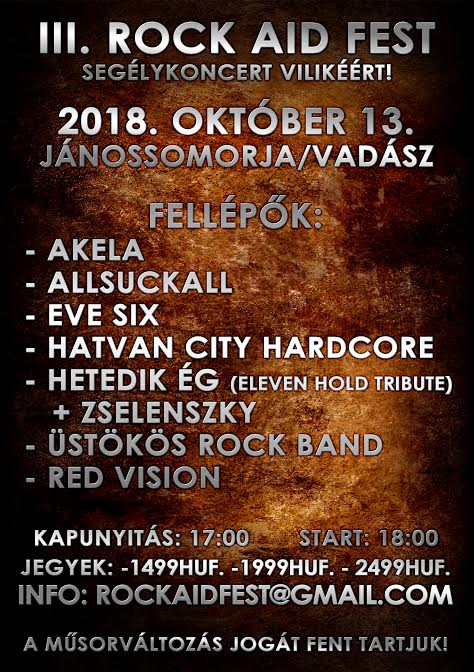III. Rock Aid Fest Jánossormorján – Rockzenével egy kisfiú gyógyulásáért – Már elérhetők a támogatói jegyek